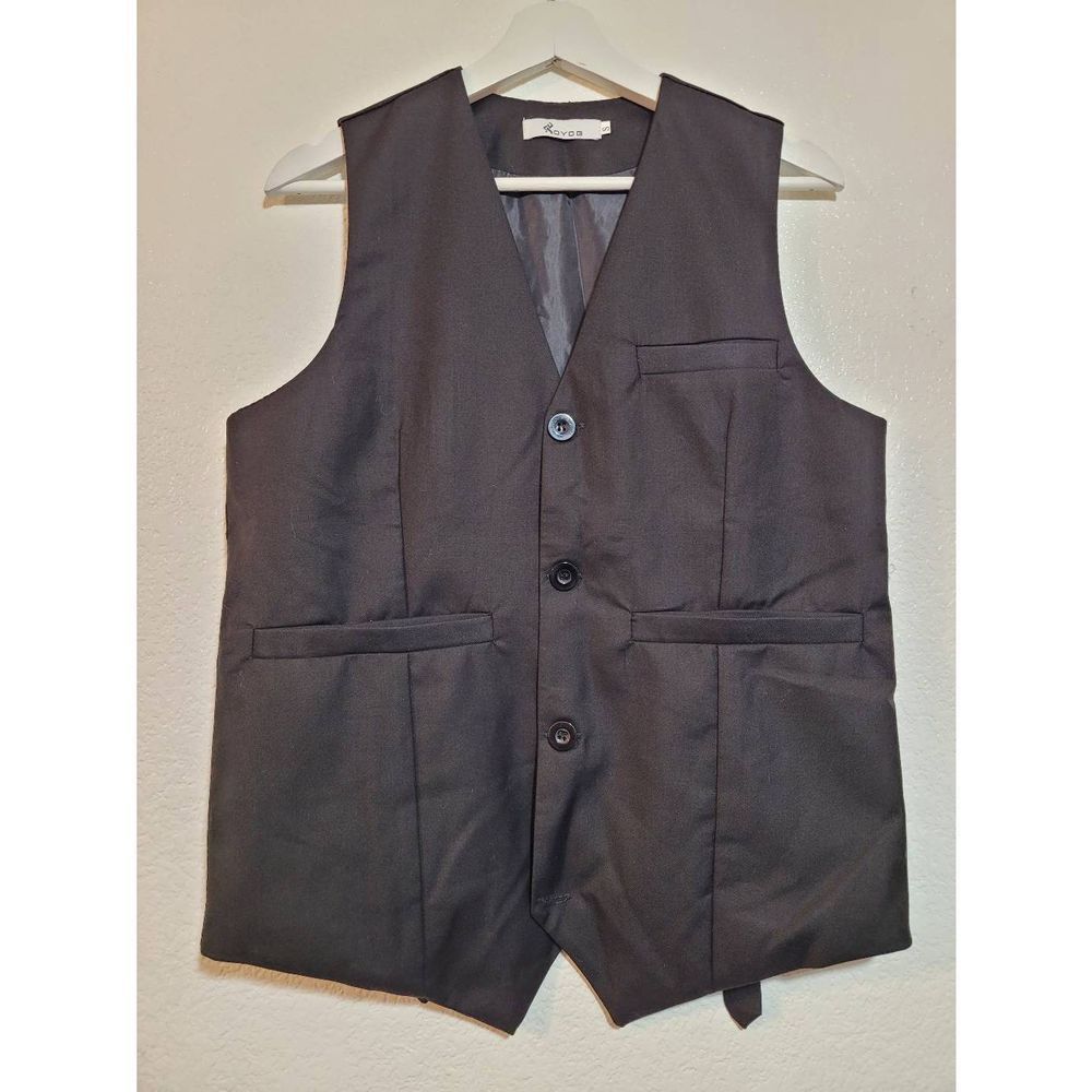 AOYOG Men's Black Formal Button Vest